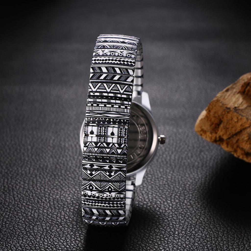 Waterproof Watch with Stretchable Floral One Size Fits Quartz Watch with Stainless Steel Arabic Analog Adjustable Cute Perfect Gift for or Your