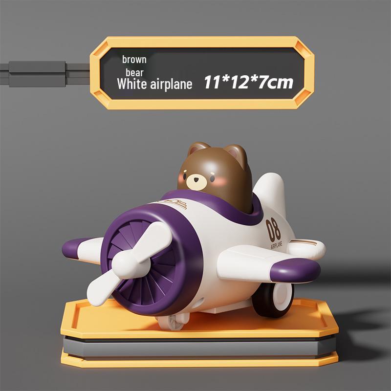 Inertia Pull-Back Toy Car for Toddlers - Drop-Resistant Airplane for Kids Aged 1-3 Years