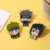 Insígnia de metal de desenho animado Hinman Naruto anime redemoinho Naruto bandeira madeira Kakashi broche periférico bidimensional