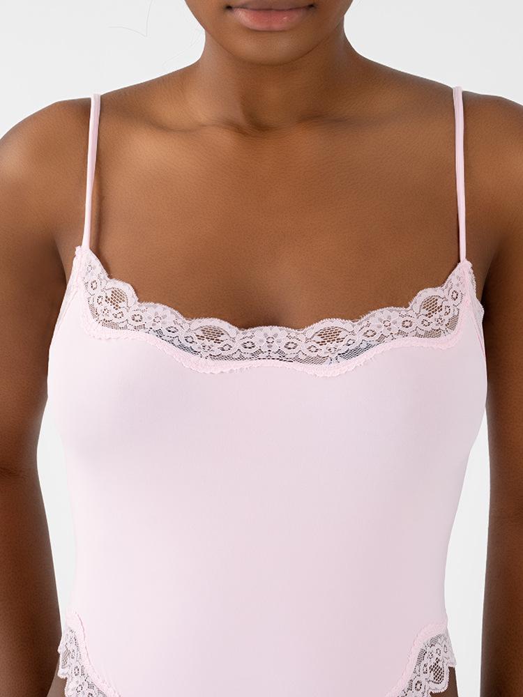 European & American Lace Suspender Bodysuit – Sexy, Breathable, Skin-Friendly Nude Sportswear
