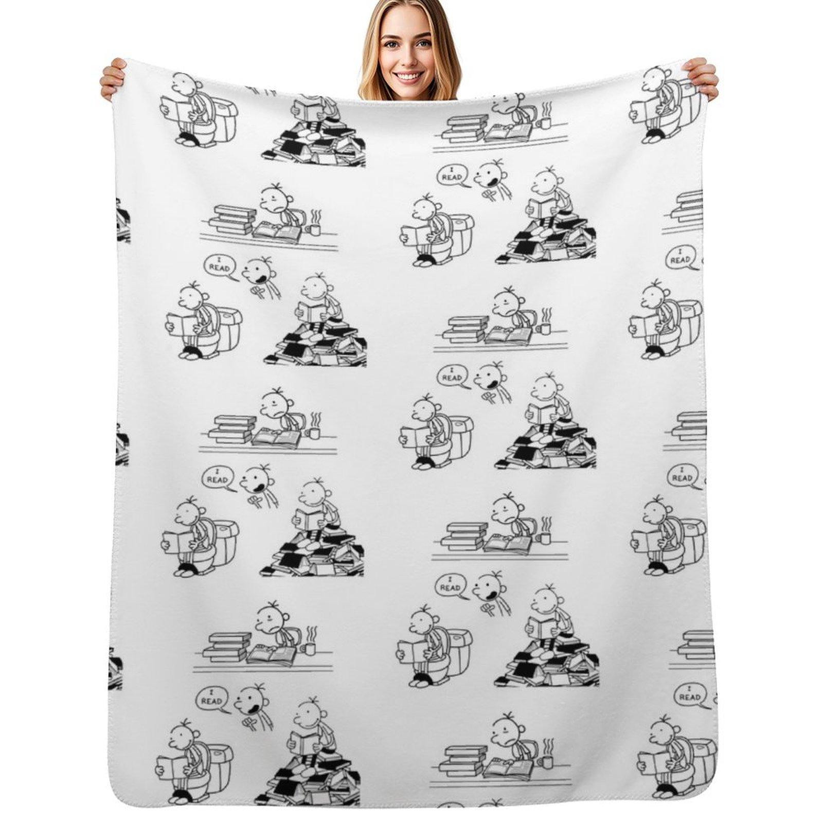 Exquisite Fashion Items Unisex White Wimpy Kid Reading Throw Blanket Soft Bedroom Blanket For Night Sleeping