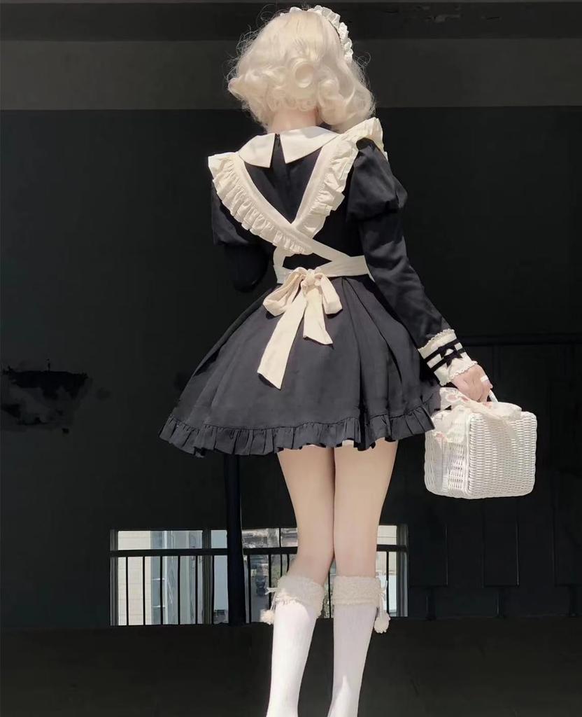 KALAOK Maid Gothic Lolita Size M Costume, Cosplay, Cross-Dressing, Cute, Dress, Black,