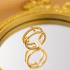 Exquisite super flash zircon ring for girls, light luxury, high-end sense opening adjustable ring, simple real gold electroplating