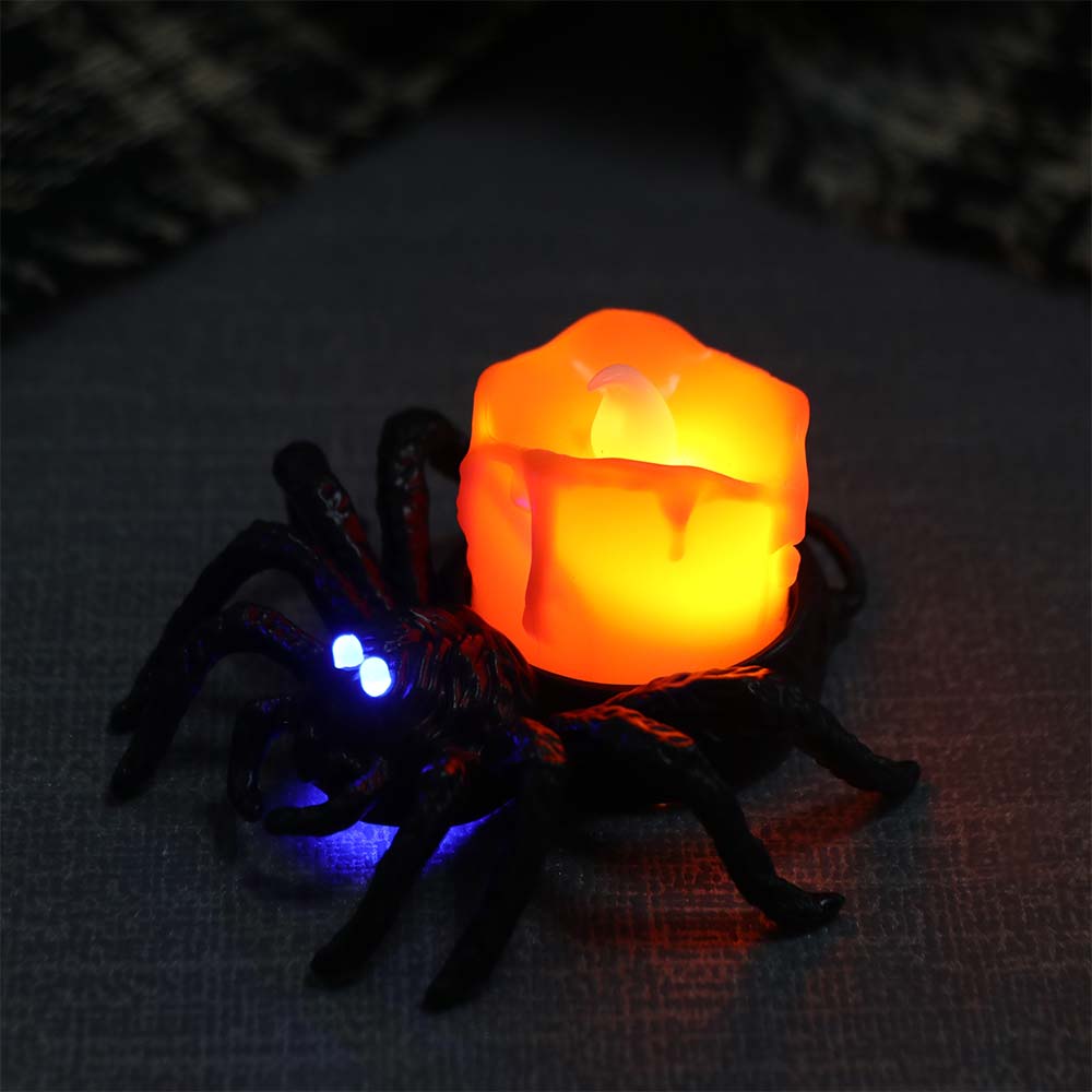 Plastic Spider Pumpkin LED Light Scary Spider Night Light Halloween Party