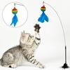 Cat Interactive Toy Funny Feather Ball Teaser Wand Toy with Bell Cat Stick Toy for Kitten Playing Teaser Wand Toy Cat Supplies