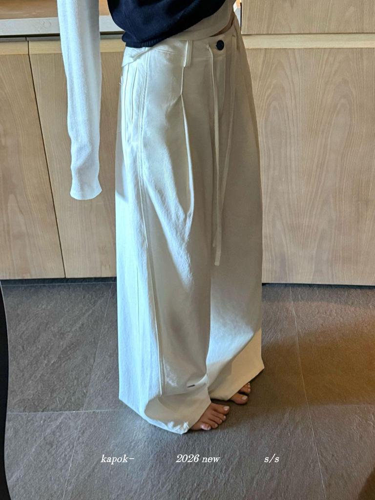 Thirteen Rows Kapok Early Spring Loose Drape Drawstring Slimming Casual Long Pants
