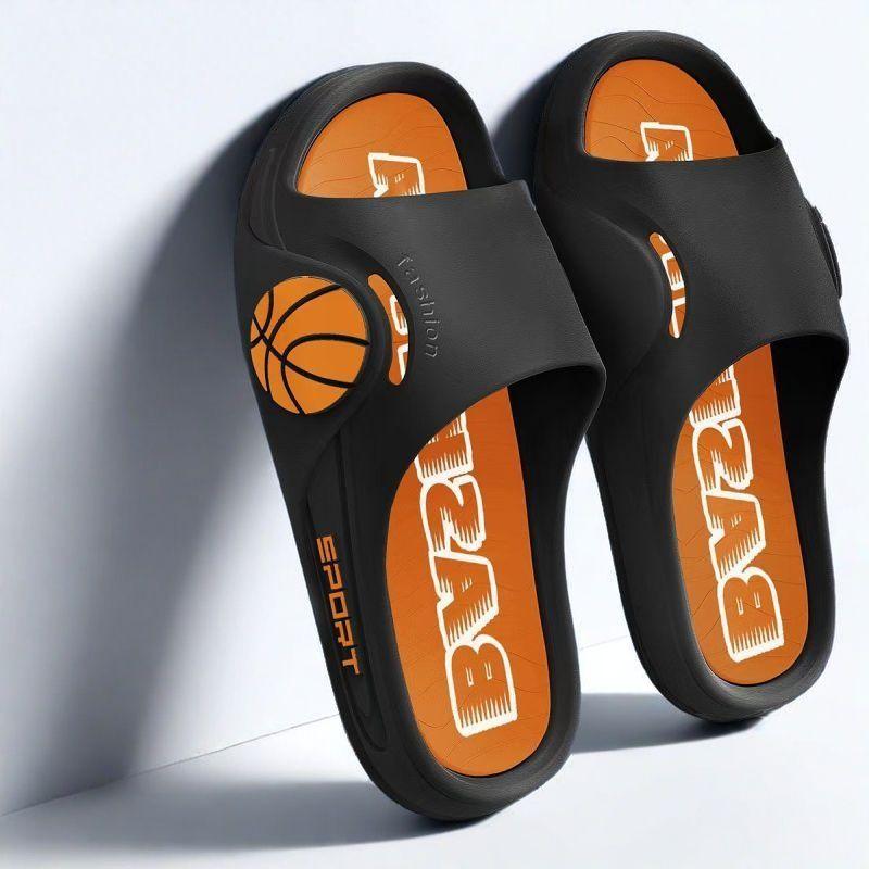 

Крутые тапочки мужские летние домашние нескользящие трендовые верхняя одежда для дома толстая подошва баскетбол спорт отдых пляж одно слово перетаскивание 44/45