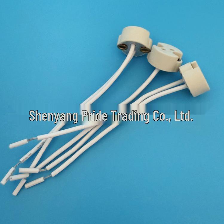 High-Temperature Resistant Ceramic Lamp Holder for G4/G5.3/6.35 Shadowless Bulb, Microscope Lamp Head, Halogen Lamp Base.
