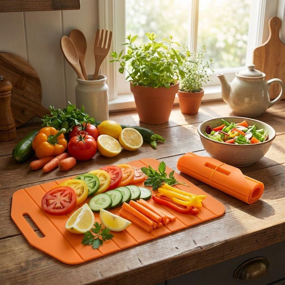 Non-Stick Folding Cutting Board Anti-Slip Silicone Cut Board Kitchen Chopping Mat Camping Trips