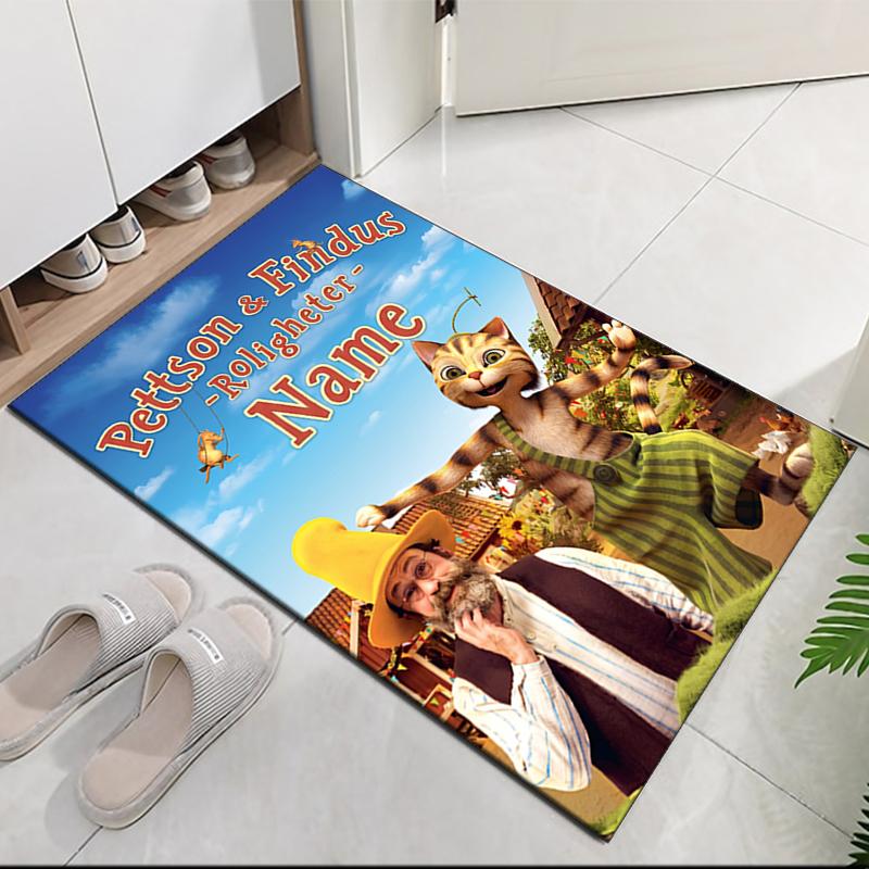 Custom Name Pettson and Findus Printed Carpet, Rug for Office Chair Living Room Bedroom Kitchen Room Decor Gifts.
