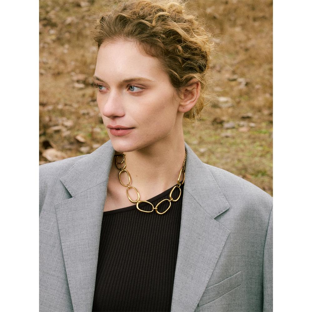 Yhpup Distinctive Stainless Steel Metal Unique High Quality Handmade Polished Chain Necklace Gift 2025 Gold PVD Plated Jewelry
