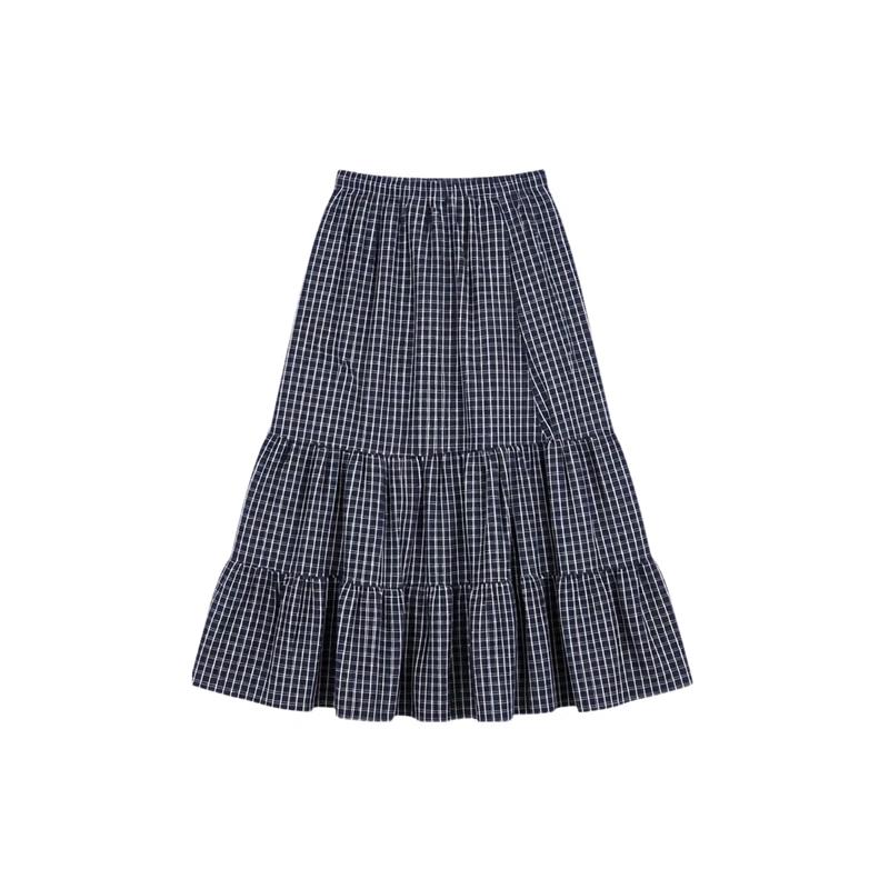 Deesha Girls  Plaid Elastic Waist Long Skirt 170cm