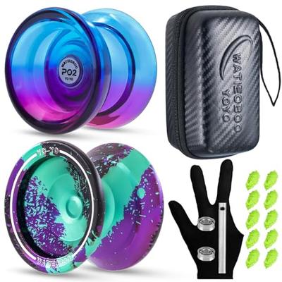 WATIEOBOO Yoyo 2-Piece Set: P02 Dual Color Yo-Yo and Camouflage Metal Yo-Yo. Dual Mode Yo-yo (Reactive To Non-Reactive) Perfect for Professional Yo-Yo