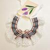 Jewelled Dog Bib Bowtie Necklace Pet Necktie Puppy Cat Lace Collar  For Dog/Cat