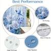 1Pc Blue Birds & Lilies Shower Curtain - Forget-Me-Nots Design, Polyester, 70.8X70.8", 12 Hooks, Washable, Elegant Bath Decor