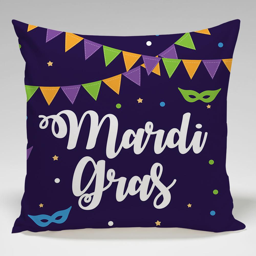 Patterns Of The Brazilian Carnival Throw Pillow Cover With Short Plush Print For Living Room Sofa Decoration Cushion Cover