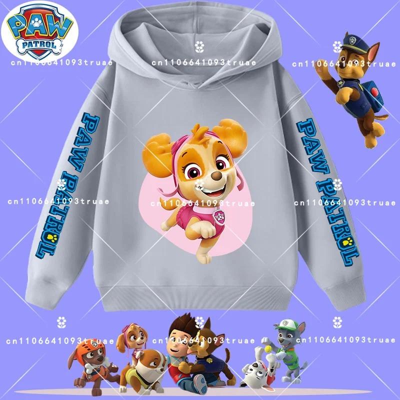 boys' sport shirt, spring-autumn long-sleeved pullover, casual top children's hooded sweatshirt with PAW Patrol cartoon print