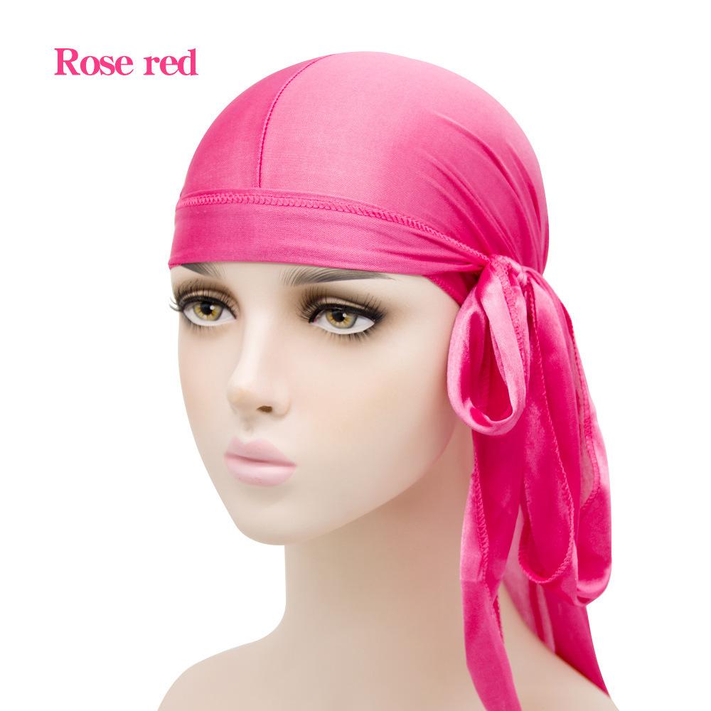 Unisex Adult Long Tail Satin Doo Rag Durag Bandanas Cap Pirate Hat Turban Men Hip Hop Headband Biker Headwrap Women Headwear