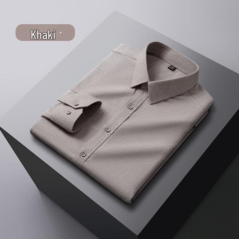 

YILITENG Men s Pure Color Flannel Long Sleeve Shirt 52