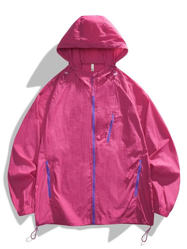 Breathable Nylon Ice Silk UV Protection Hooded Fishing Jacket - Unisex средний