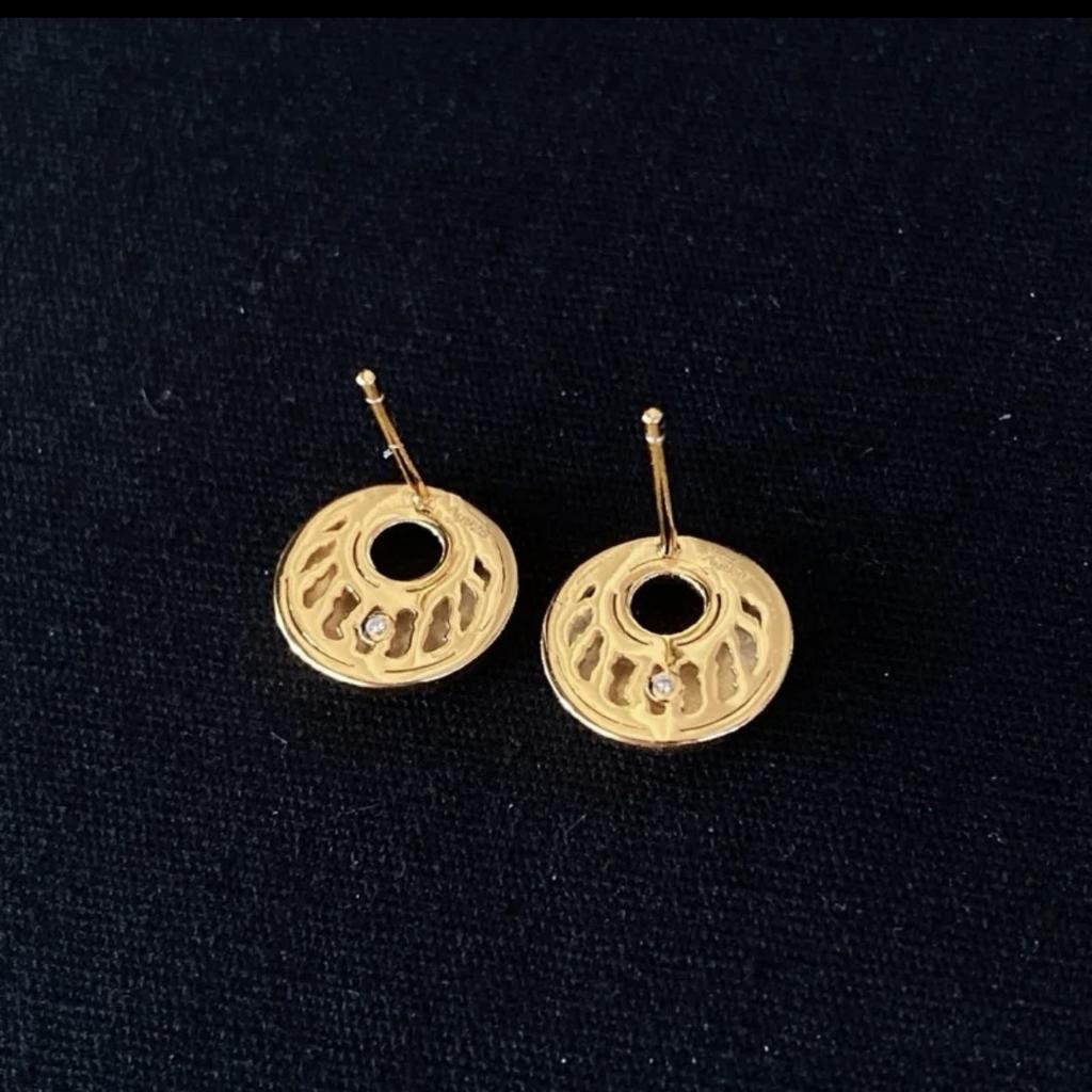 Handmade Brushed Gold Tuo Tuo Pendant Accessories, Ancient Inheritance, Brushed Gold Tuo Tuo Tuo Earrings, Earrings.