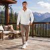 School Wear for Men Quarter-Zip Sweatshirt, Long Sleeve Turndown Collar Outdoor Sports Pullover Solid Color Shirt Fall Winter Comfortable Daily