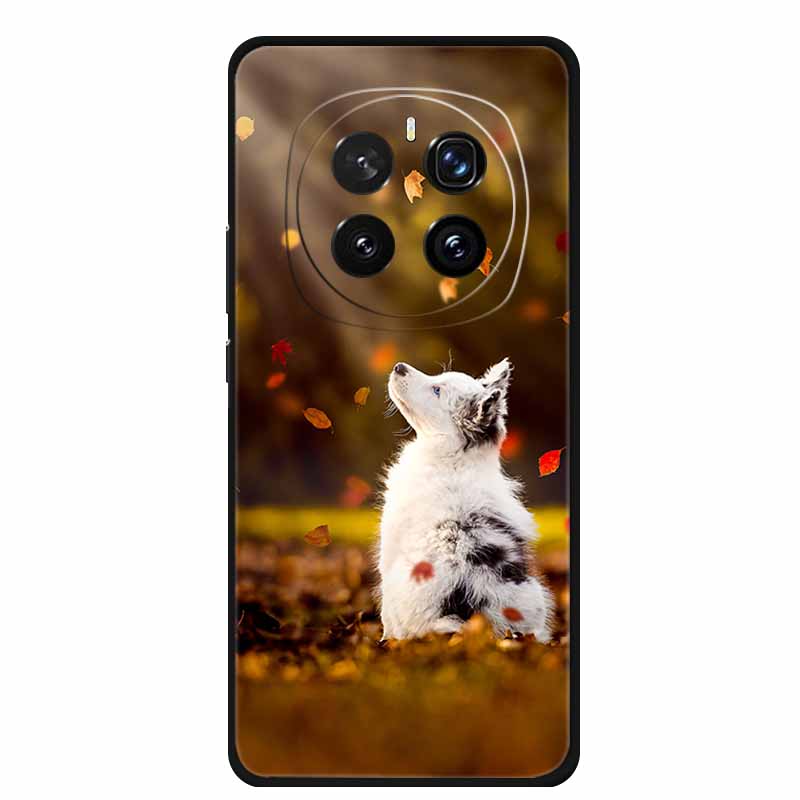 For Honor Magic 7 Case 7Pro Painted Cat Colorful Soft Edge Silicone Black Bumper For Honor Magic7 Pro Back Cover Magic7 5G Para