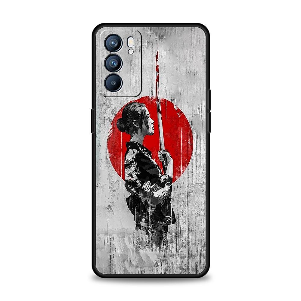 Japanese Bushido Samurai Phone Case For Oppo Reno14 Reno13 Reno12 11 F 10 Find X5 X9 Pro A54 5G A53 A9 A16 A78 4G A80 A98 Cover