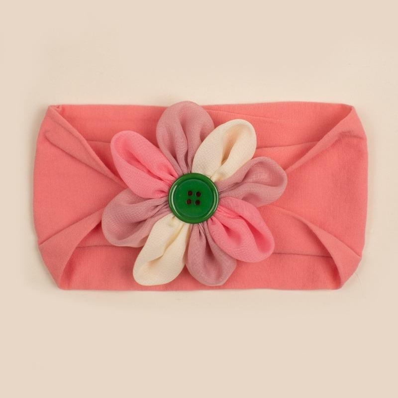 New Children's Nylon Elastic Headband, Baby Candy-colored Flower Headscarf, Summer Thin Baby Hair Accessories