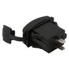 Black Universal Rocker Switch Style Dual USB Car Charger QC3.0 Fast Charge Socket with LED Backlight