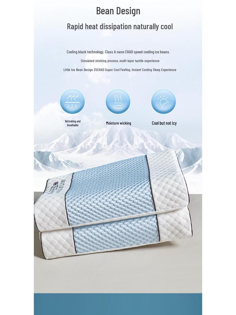 Thailand Natural Latex Neck Massage Pillow - Breathable, Cooling, and Supportive for Adults and Students