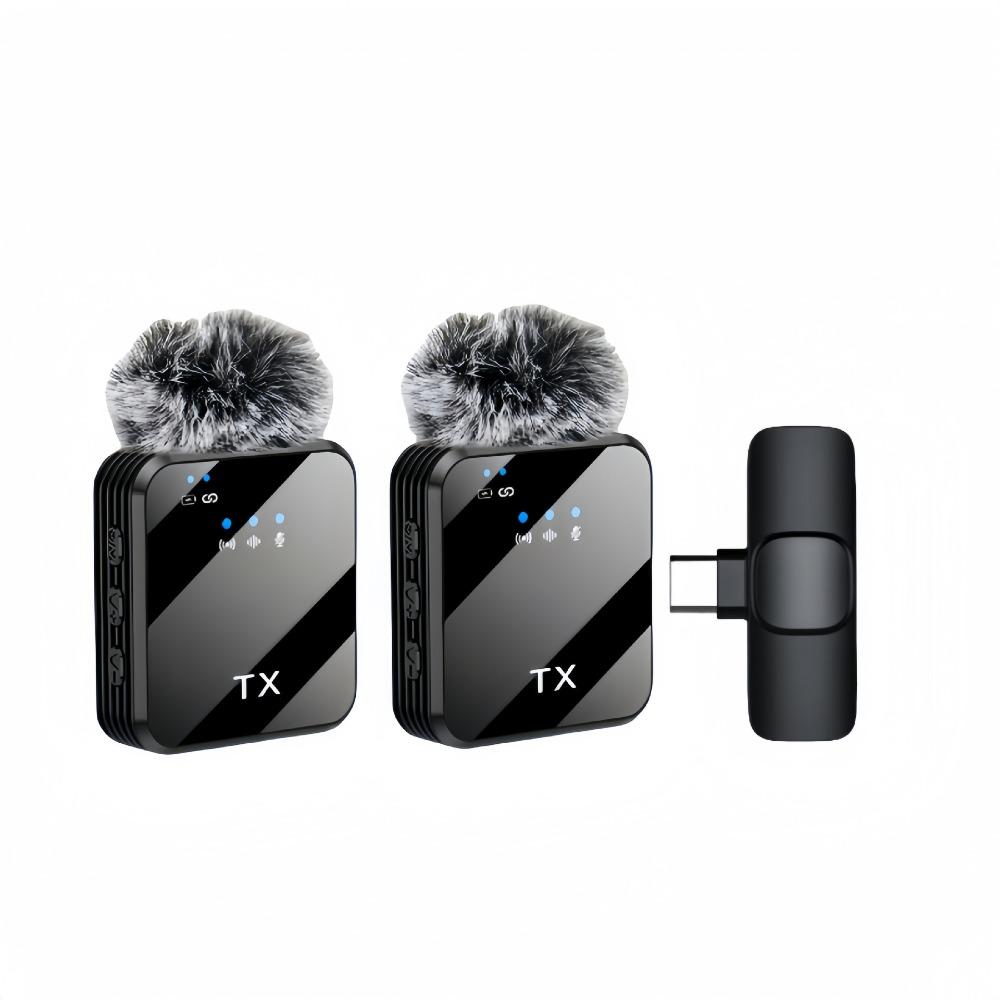 Mini Wireless Microphone Noise Cancellation Lapel Microphone Clip-On Microphone Travel