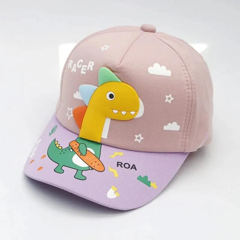 Cartoon Dinosaur Baby Baseball Hat Casual Adjustable Boy Girl Peaked Cap Outdoor Sun Visors Toddler Bonnet