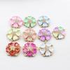 LKERAN Fashion 3 Pieces 30mm Gold Heart-shaped Mocha Rhinestone Button Metal Rod Sewing Clothing DIY Sweater Jacket Decoration