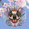 2D Metal Wind Chime with Playful French Bulldog Design – Handcrafted Outdoor Garden Decor, Weather-Resistant Hanging Art for Patio