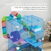5-Tier Hamster Cage with Tubes, Wheel, Ladders, House and Bottle, 46x30x58 Cm