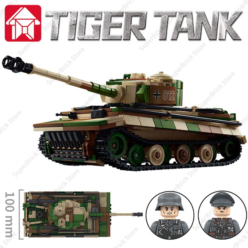 Zweiter Weltkrieg Deutscher Nazi Schwerer Panzer Tiger 1 SturmTiger Sturmgeschütz gepanzertes Fahrzeug Modellbausteine Set Kinderspielzeug Geschenk