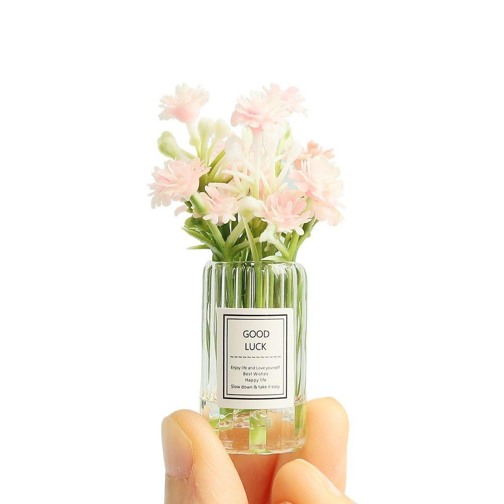 Multicolor Dollhouse Flower Vase 1/6 1/8 1/12 Doll Floral Toy Dollhouse Ornament