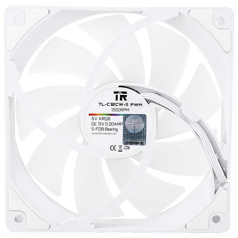 Thermalright TL-C12CW-S 12cm ARGB Rainbow Reverse PWM Chassis Fan - White