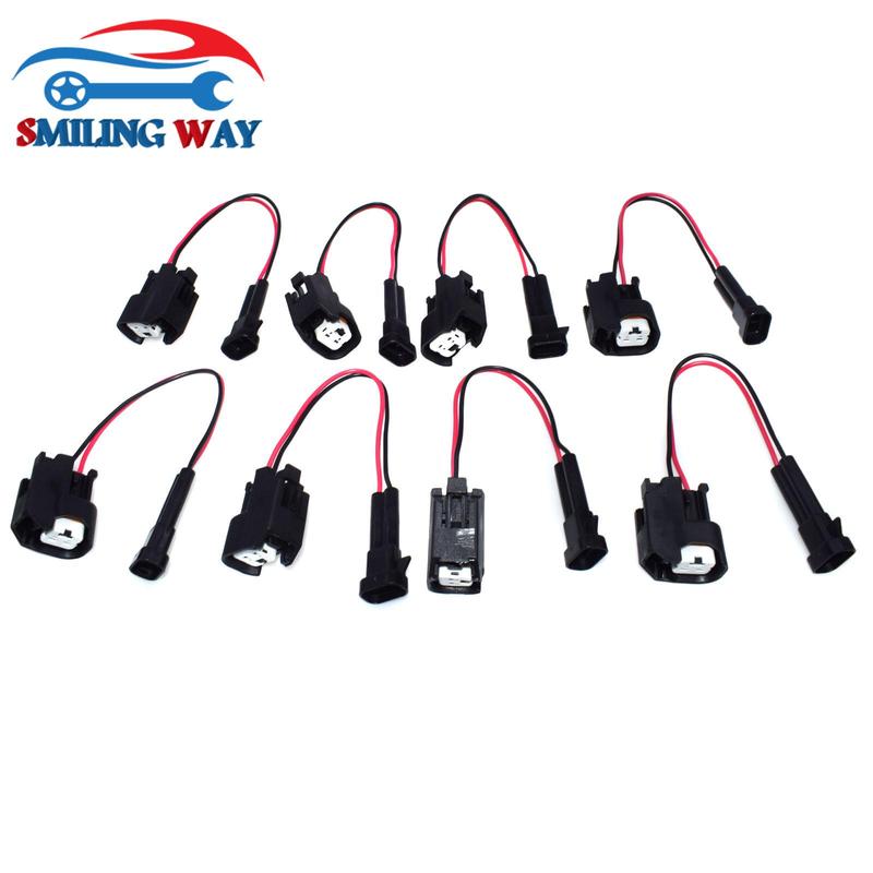 SMILING WAY# Engine 4.8L 5.3L 6.0L LQ4 LQ9 to LS2 LS3 LS7 EV6 Fuel Injector Adapter Harness Connector Pigtail Wire Cable Plug