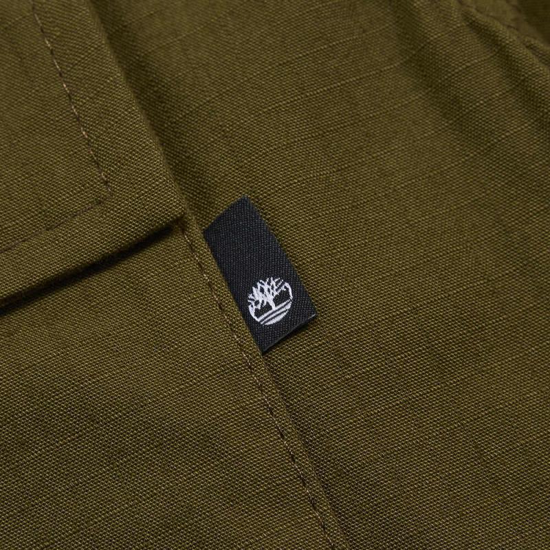 Timberland Sleeve Cordura Casual Polo Comfortable Long Sleeve Shirt Men Shirts Brown A5M46-302