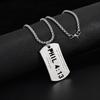 Trendy Titanium Steel Men's Dog Tag Necklace - Hip-Hop Style Pendant Chain