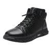 Autumn Cheap Mens Black Boots Trendy Comfortable Casual Leather Boots Men High-top Lace-up  Work Boots For Men Botas Para Hombre