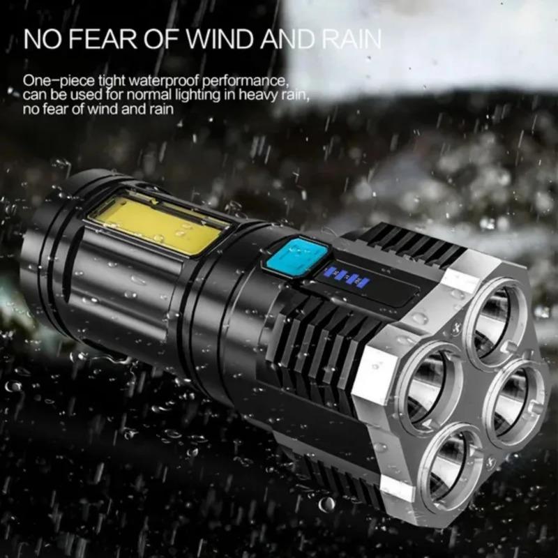 Powerful Flashlight with charging,Super Bright USB Rechargeable 4 LED Handheld Lantern Camping Portable Torch Light For Emergency Power Failure