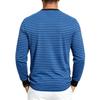 Pánské pruhované tričko Henley s dlouhým rukávem, kulatým výstřihem, zapínáním na knoflíky, ležérním volným střihem, každodenní základní topy pro muže
