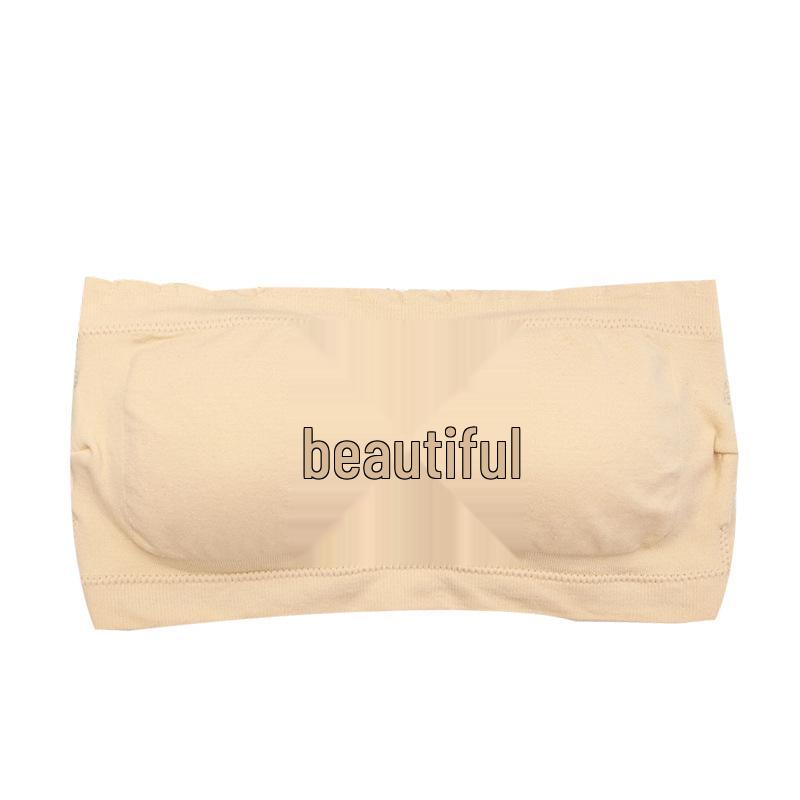 Plus Size Women's Wireless Sports Bandeau Bra with Beautiful Back Design