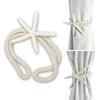 Rope Curtain Tiebacks Natural Starfish Drapery Holdbacks with Cotton Rope for Drapes Beach Themed