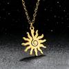 Stainless Steel Necklaces Spiral Sun Pendants Chain Choker Jewellery Fashion Necklace For Women Jewelry Wedding Party Gifts