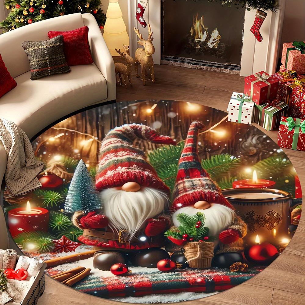 Christmas Round Rugs: Decorate Your Home with Magical Tree & Santa Designs! Bedroom room floor mats New Year home decoration