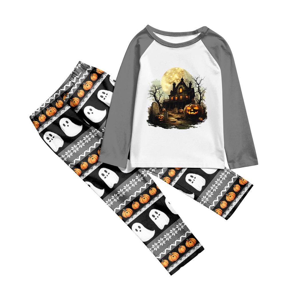 Halloween Tag Drucke Familie Passend Langarm Tops+Hosen Set Familie Passende Sets